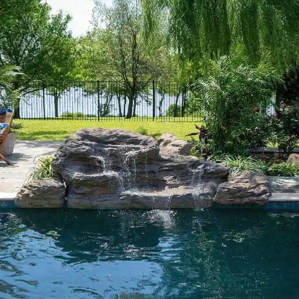 Cascades pool waterfall with natural rock design