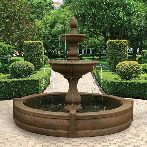 Massarelli Vicenza Fountain with Surround 77" and 6' Fiberglass Pool