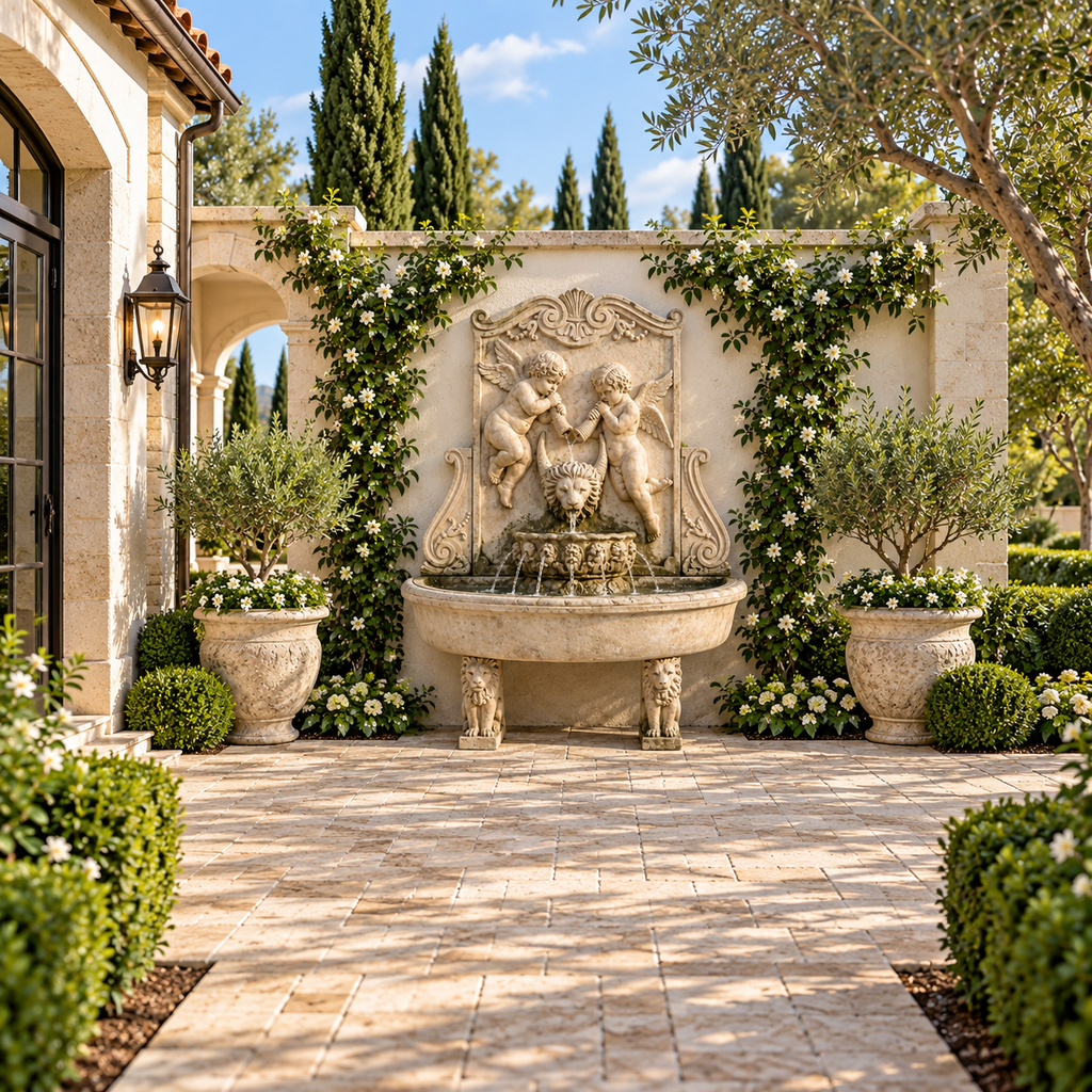 Fiore Cherub Wall Fountain