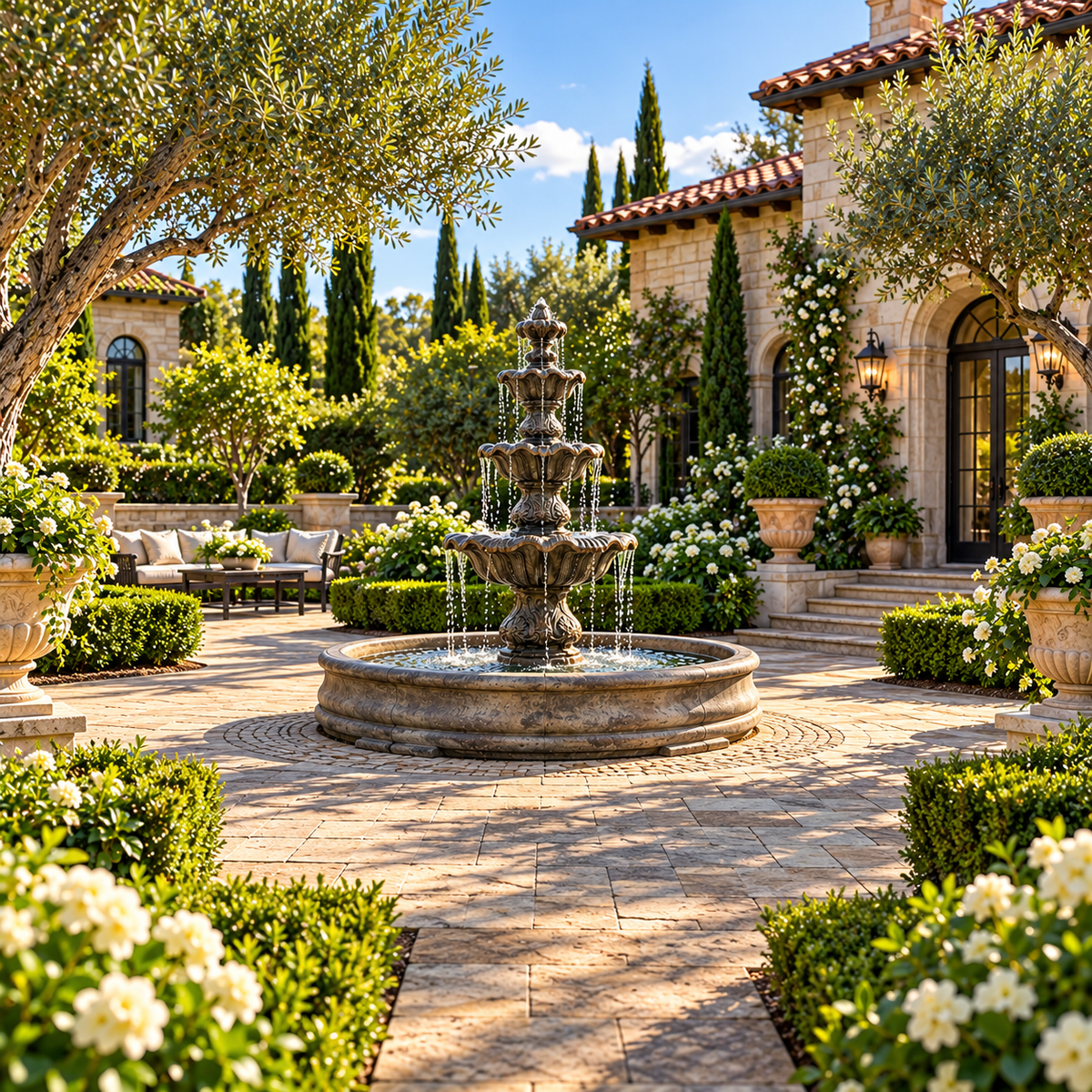 Henri Classical Finial Fountain in Valencia Basin