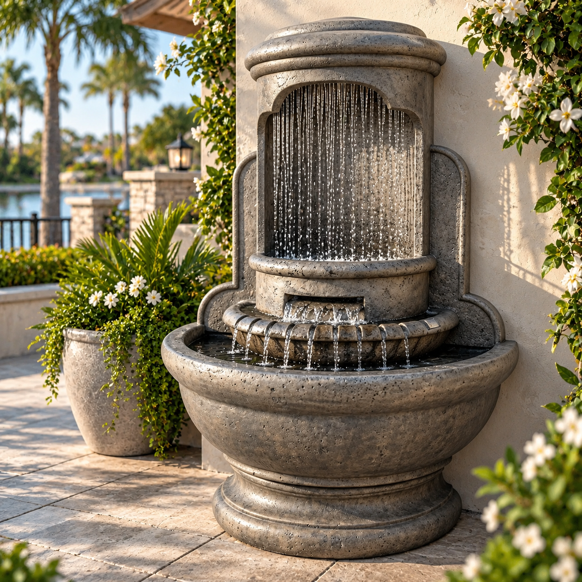 Henri Wall Falling Diamonds Fountain