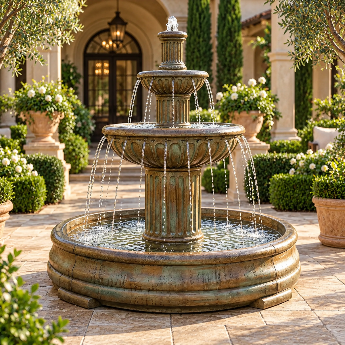 Henri Fluted Fountain in Grando Basin