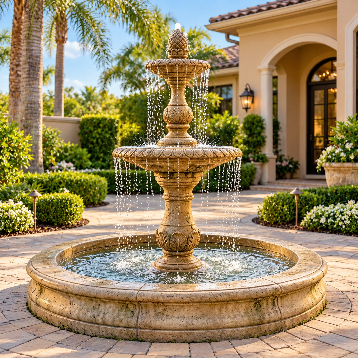 Fiore Four Seasons Fountain For Pond- Basin not included