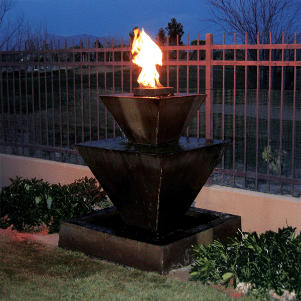 Gist Double Oblique Fountain with Fire