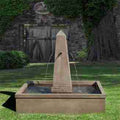Campania St. Remy Fountain, cast stone obelisk fountain in a rectangular basin