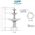Cast Iron Three Tier Heron Fountain-  Contact for pricing