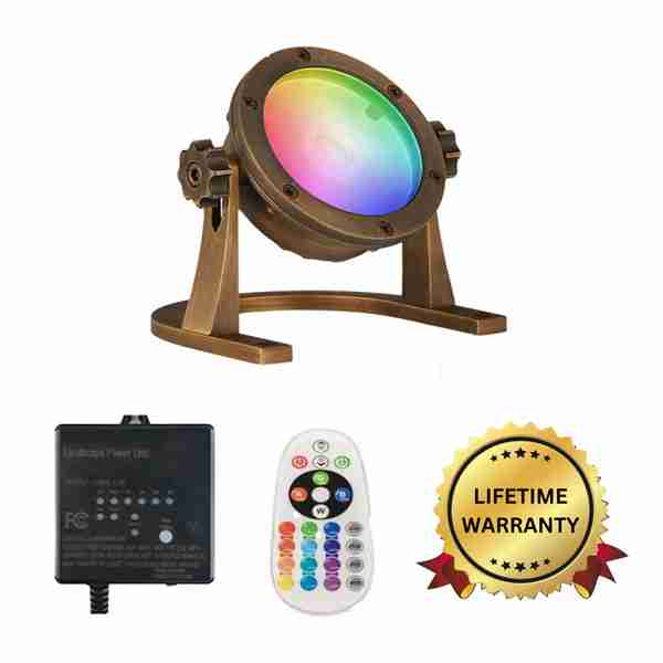 Large Brass Color Changing Underwater Light