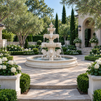 Fiore Lion Fountain, Extra Large with Lion Pedestal & Bowl Plumbed- Basin Extra
