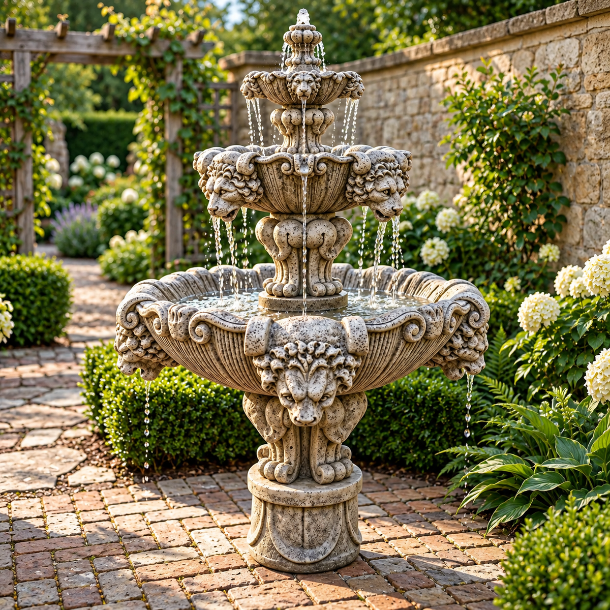 Fiore Medium Lion Fountain