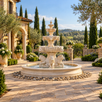 Fiore Lion Fountain, Extra Large with Lion Pedestal & Bowl Plumbed- Basin Extra