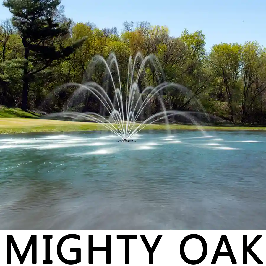 Kasco 3400 JF 3/4 HP Lake Fountain - Mighty Oak spray pattern