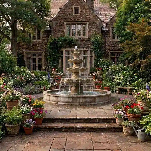 Massarelli Renault Extra Large Four Tier Fountain With 14' Pool