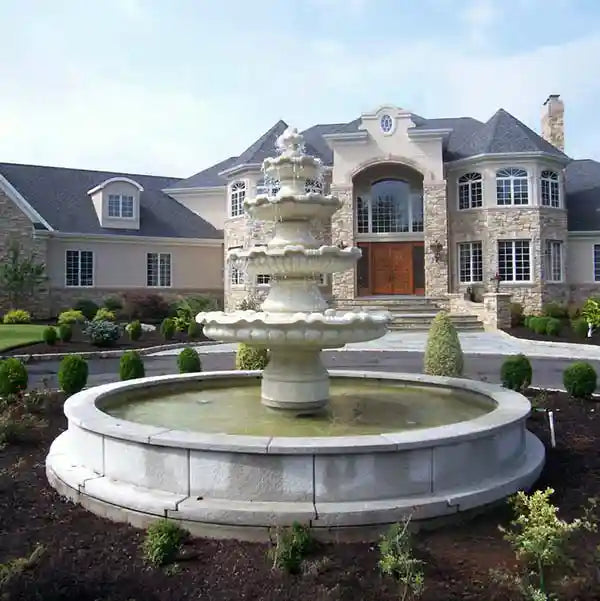 Massarelli Renault Extra Large Four Tier Fountain With 14' Pool