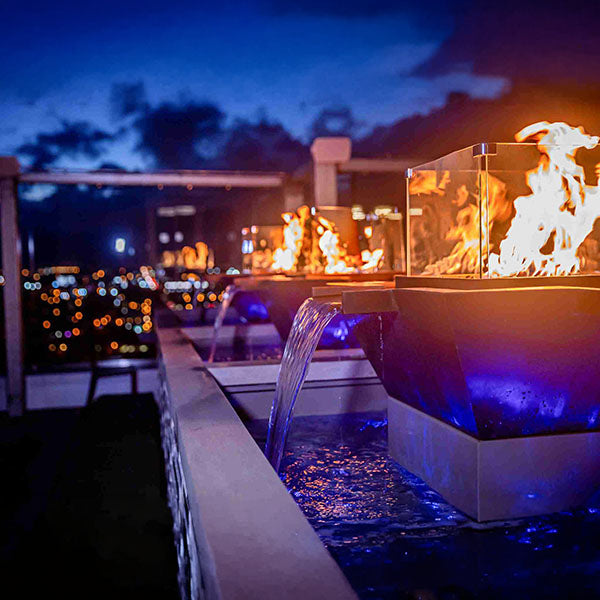 Maya Copper 4-Way Fire & Water Bowl