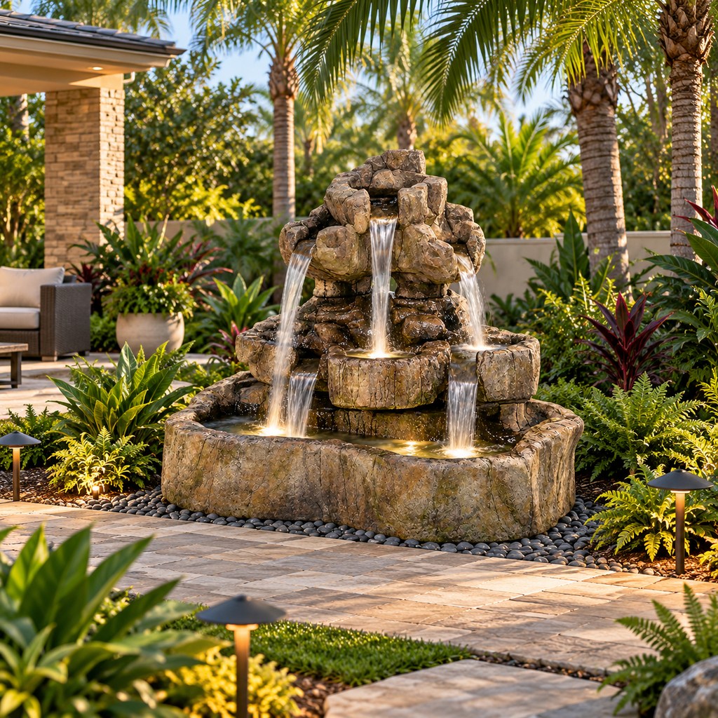Henri Medium Rock Falls Fountain
