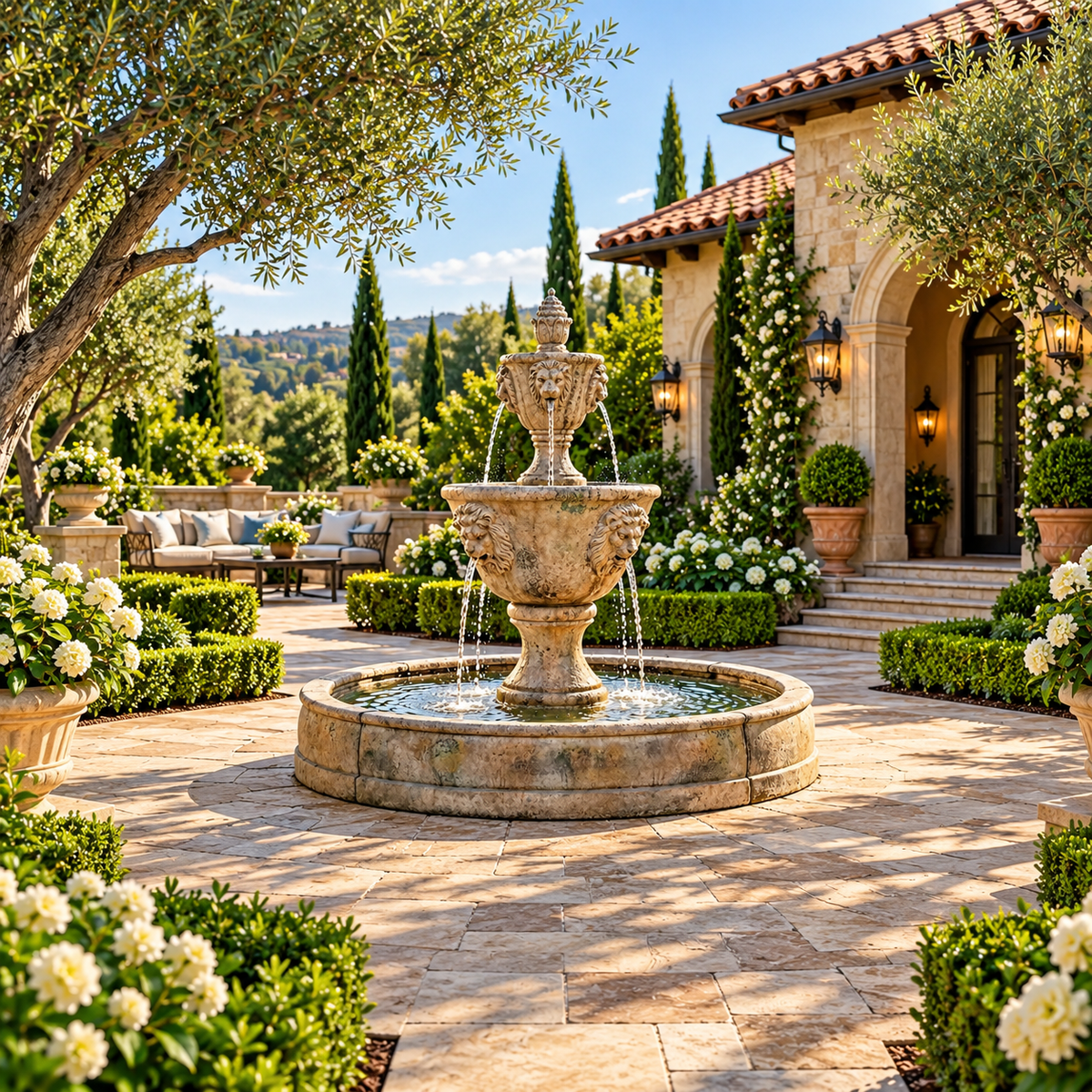 Henri Medium Two Tier Leonesco Fountain in Valencia Basin