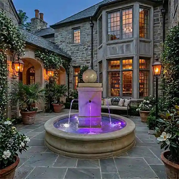 Giannini Napa Round or Square Pond Fountain with Copper Spouts