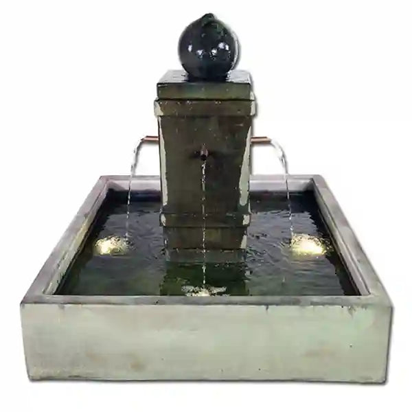 Giannini Napa Round or Square Pond Fountain with Copper Spouts