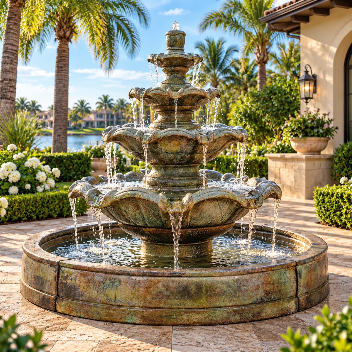 Henri Quattro Tier Fountain in Valencia Basin