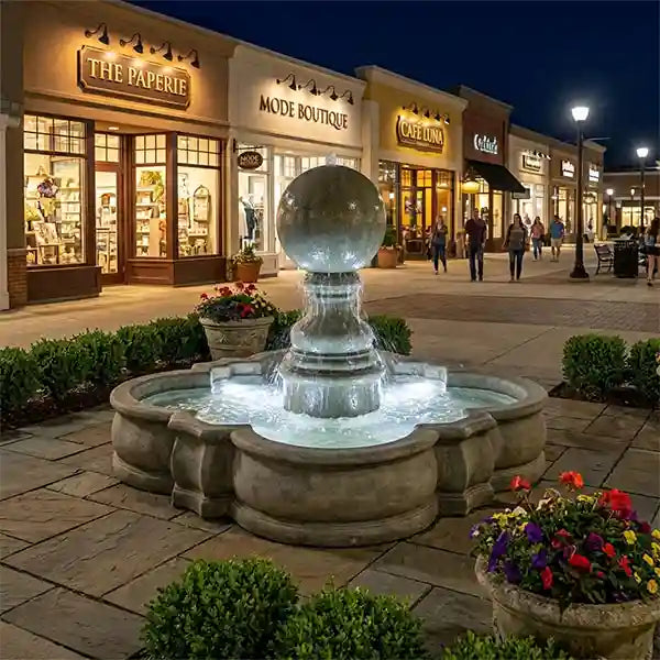 Giannini Sfera Sphere Stone Outdoor Water Fountain