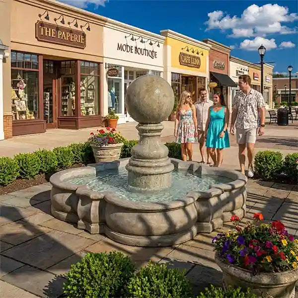 Giannini Sfera Sphere Stone Outdoor Water Fountain