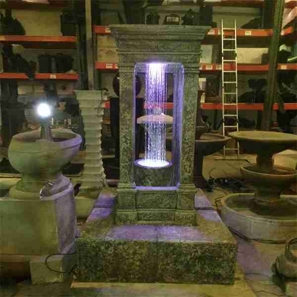 Fiore Old World Curtain Rain Fountain with Column