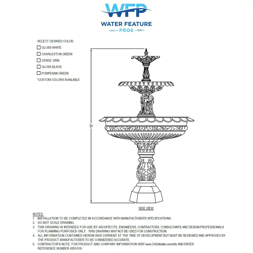 Cast Iron 3-tier Georgia Fountain