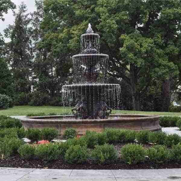 Fiore Three Tier Cavalli Estate Fountain with the 16 foot Bracci Basin