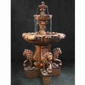 Fiore Extra Large Vesuvio Fountain w/Lion Pedestals (Plumbed)