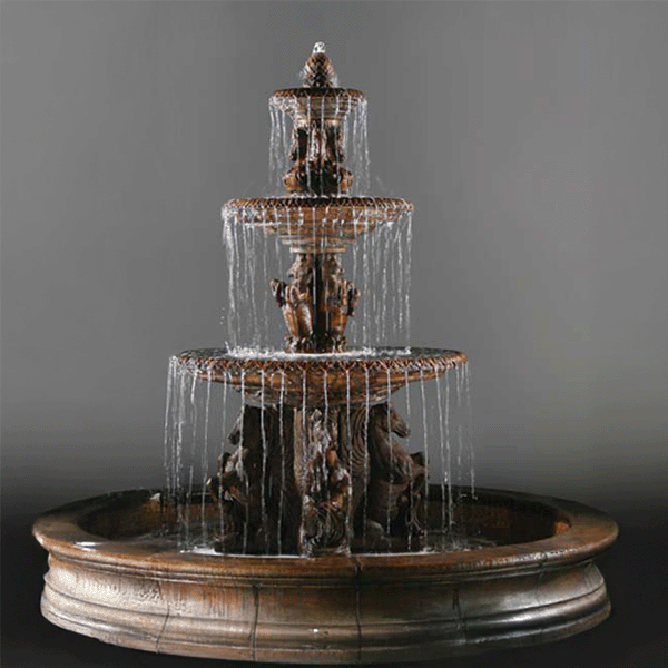 Fiore Three Tier Cavalli Fountain- No basin