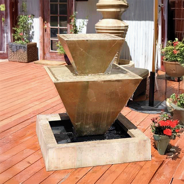 Gist Double Oblique Contemporary Fountain