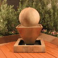 Gist Large Oblique Garden Fountain with Ball