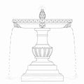 Lion Plaza Outdoor Fountain With Rounded Base