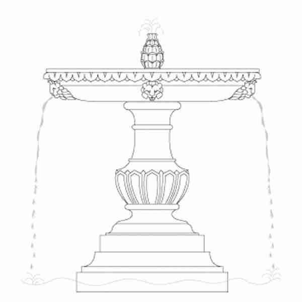 Lion Plaza Outdoor Fountain With Rounded Base