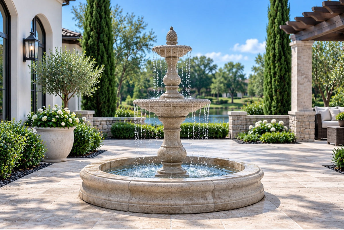 Fiore Gran Vista Fountain With Fiore Pond