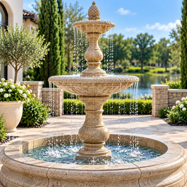 Fiore Three Tier Gran Vista Fountain (for Pond-Basin Not Included)
