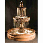 Fiore Stone Two Tier Pioggia Fountain With 46" Basin
