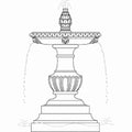 Outdoor Plaza Fountain, rounded base