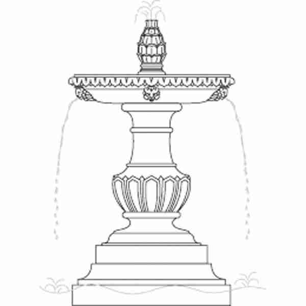 Outdoor Plaza Fountain, rounded base