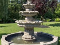Massarelli Three Tier Scallop Fountain on 8' Fiberglass Pool