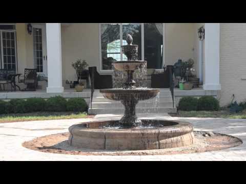 Fiore Mediterranean Fountain w/Plumbed Spacer & Fiore Pond (Black or Gray)