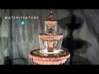 Fiore Three Tier Pioggia Fountain in Fiore Pond