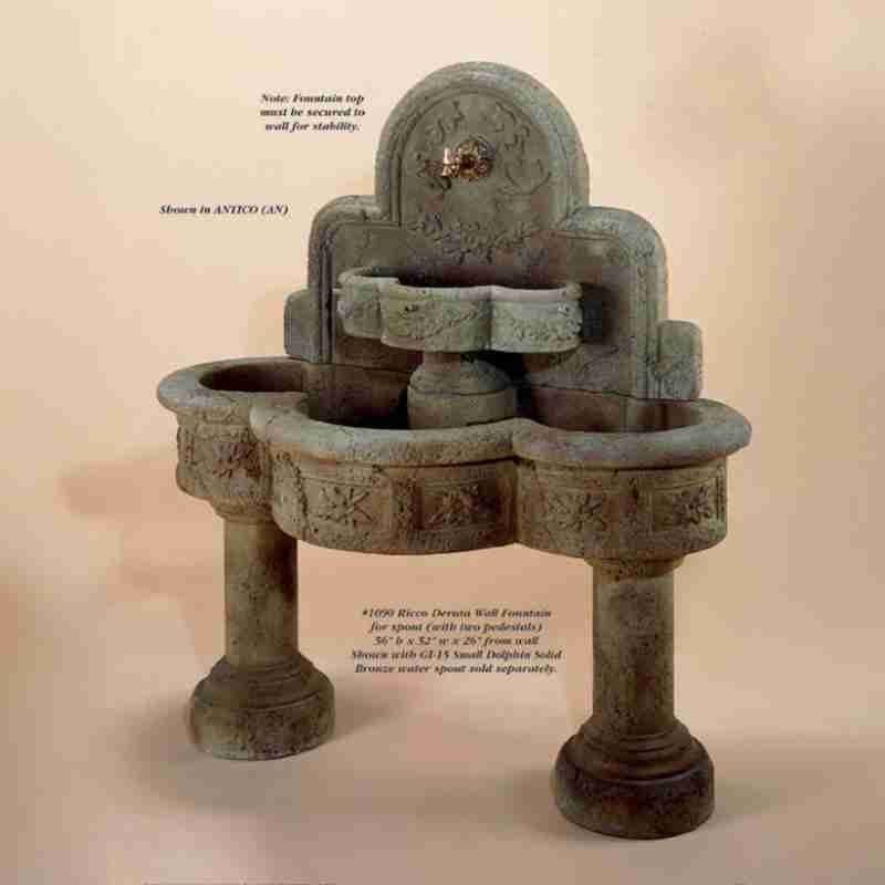 Giannini Garden Ricco Deruta Wall Outdoor Fountain For Spout