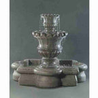Fiore Scallop Urn Fountain w/Quatrefoil Basin
