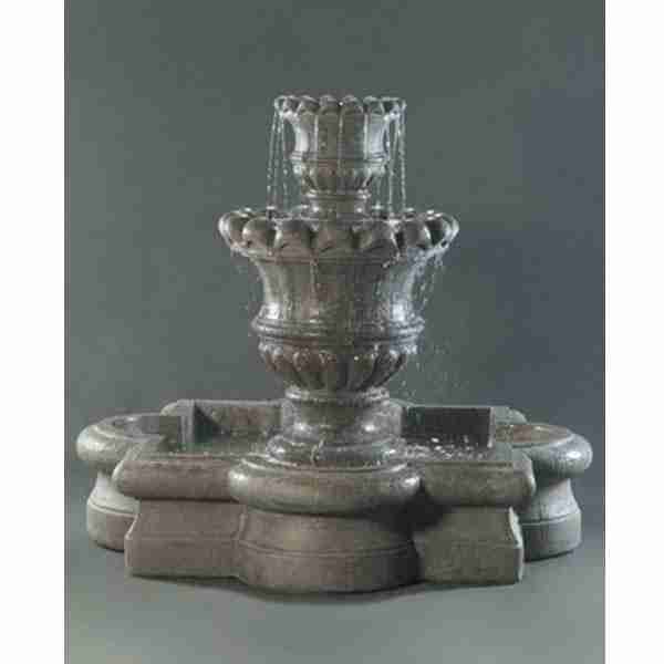 Fiore Scallop Urn Fountain w/55" ROUND Basin