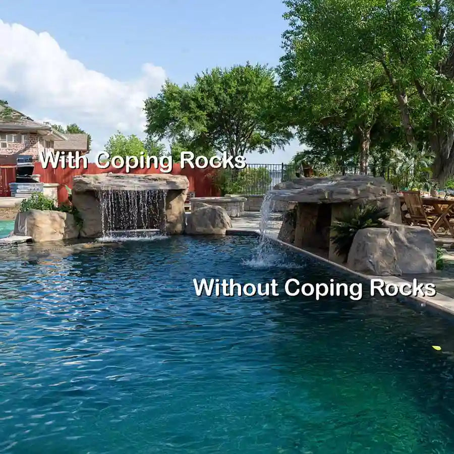 SUNSET GROVE Pool Waterfall by Universal Rocks