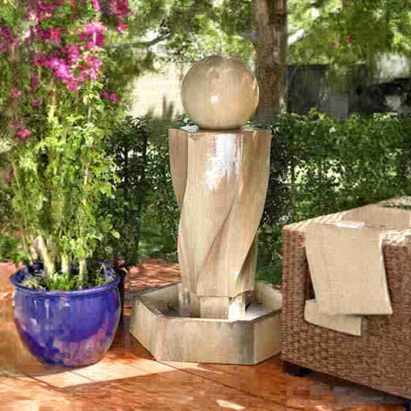 Gist Vortex Garden Fountain with Ball