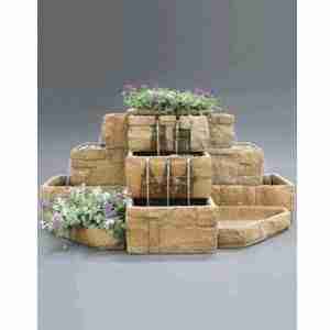 Fiore Stone Courtyard Cascading Fountain w/o planters