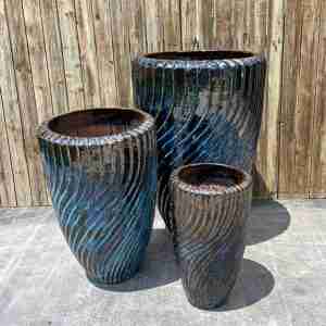 Brown Blue 3 jar fountain