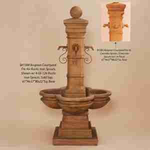 Giannini Garden Avignon Courtyard Fountain For Rustic Iron Spouts